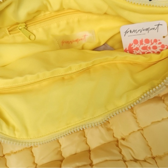FREE PEOPLE MOVEMENT Yellow Quilted Carryall Bag NWT - Picture 9 of 9
